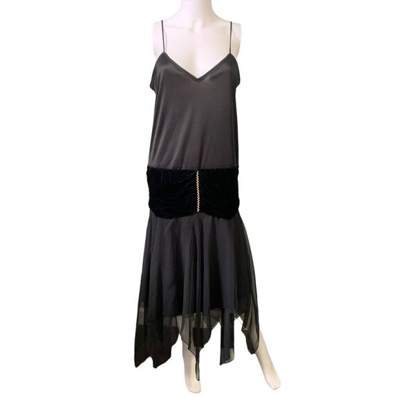 VTG 70s Pat Richards by Michael Maiello Dress Gown Fairycore Velvet layered slip - Picture 7 of 11